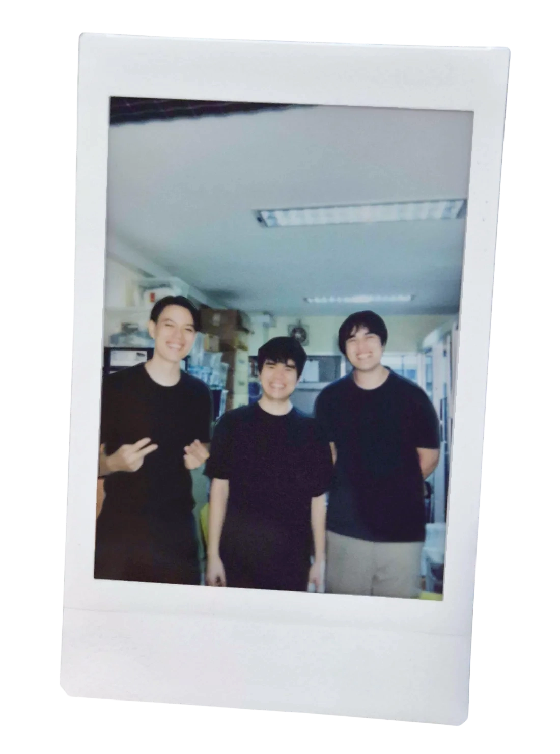 An instant photo of the DataGlass founders in the Bangkok office